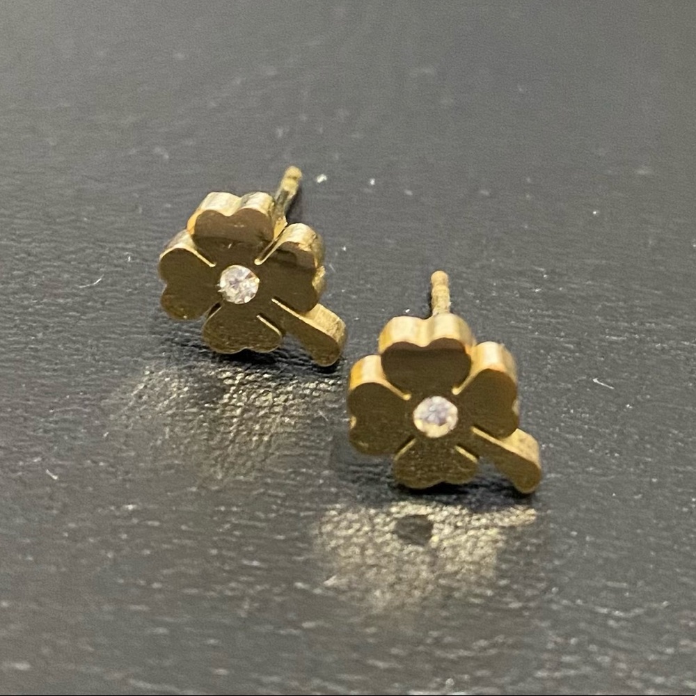 Cute Clover Stainless Steel Earrings Accessories Jewelry
